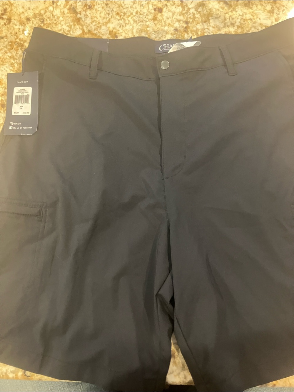 CHAPS performance stretch navy shorts.  Ideal for golfing